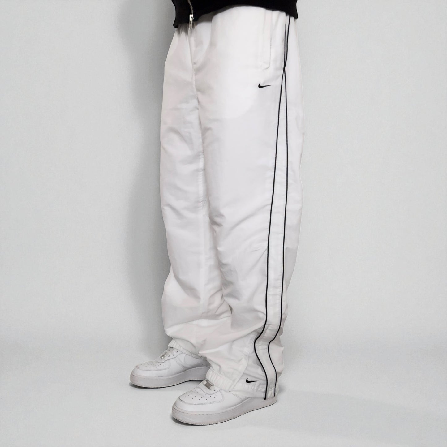 SUPER RARE 2000s Nike Trackpants White - (L)