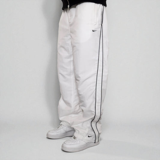 SUPER RARE 2000s Nike Trackpants White - (L)