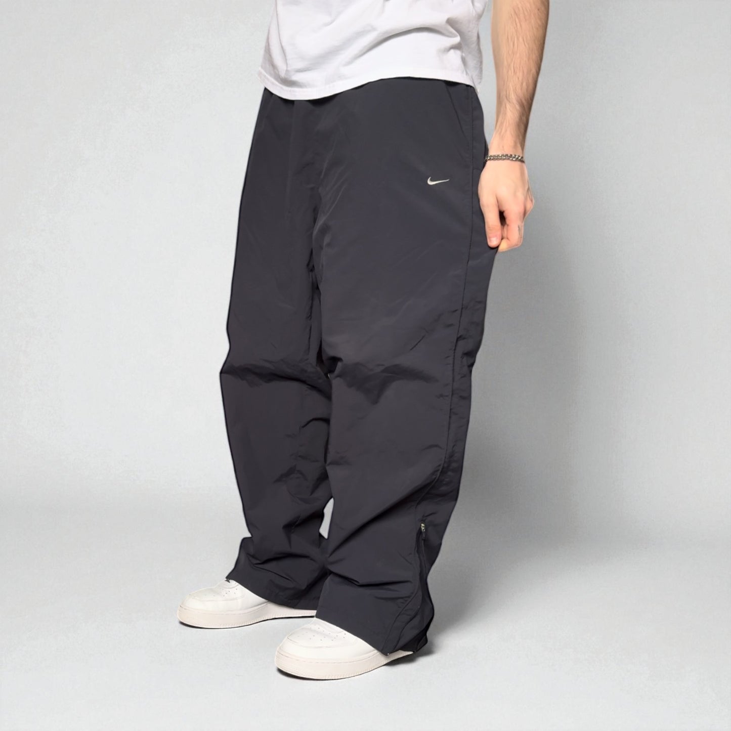 RARE 2000s Baggy Nike Trackpants Grey - (L)