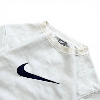 RARE 2000s Nike Swoosh Sweatshirt White - (L)