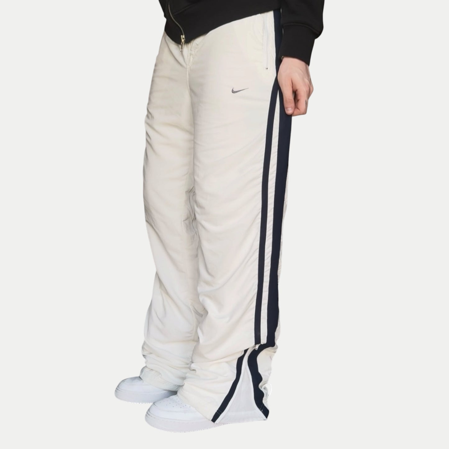 RARE 2000s Baggy Nike Trackpants White *PREMIUM* - (XL)