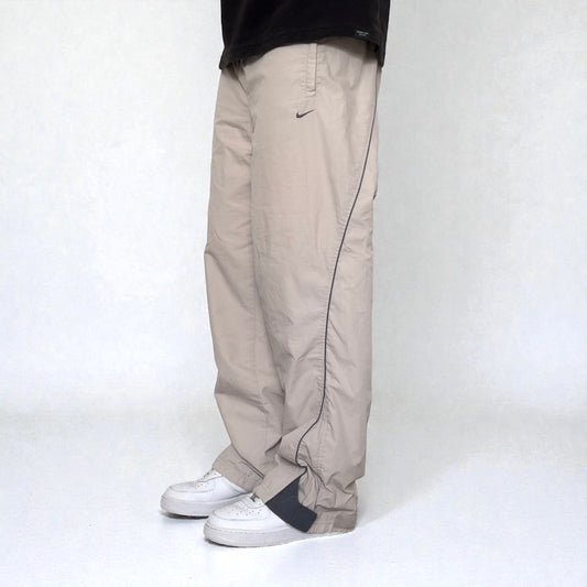 SUPER RARE 2000s Nike Trackpants Cream - (L)