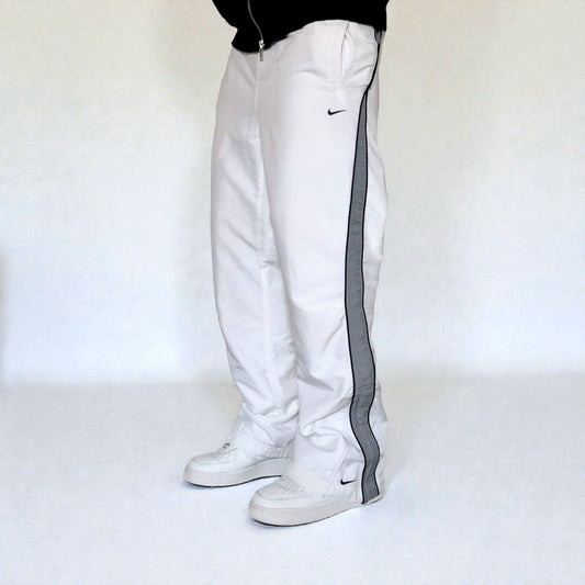 SUPER RARE 2000s Nike Trackpants White *PREMIUM* - (M)