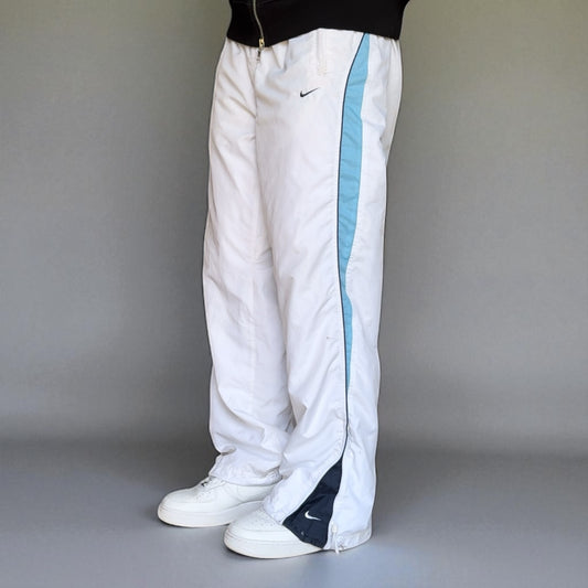 SUPER RARE 2000s Nike Trackpants White - (L)