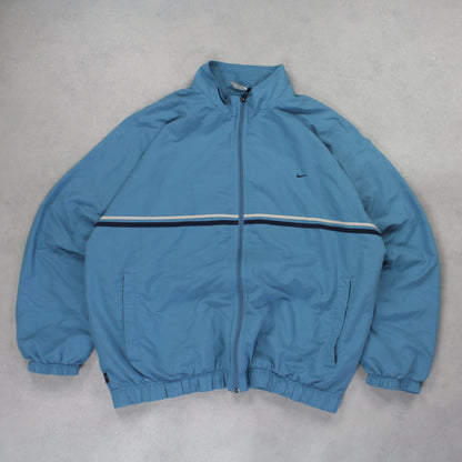 RARE 2000s Nike Track Jacket Blue - (L)