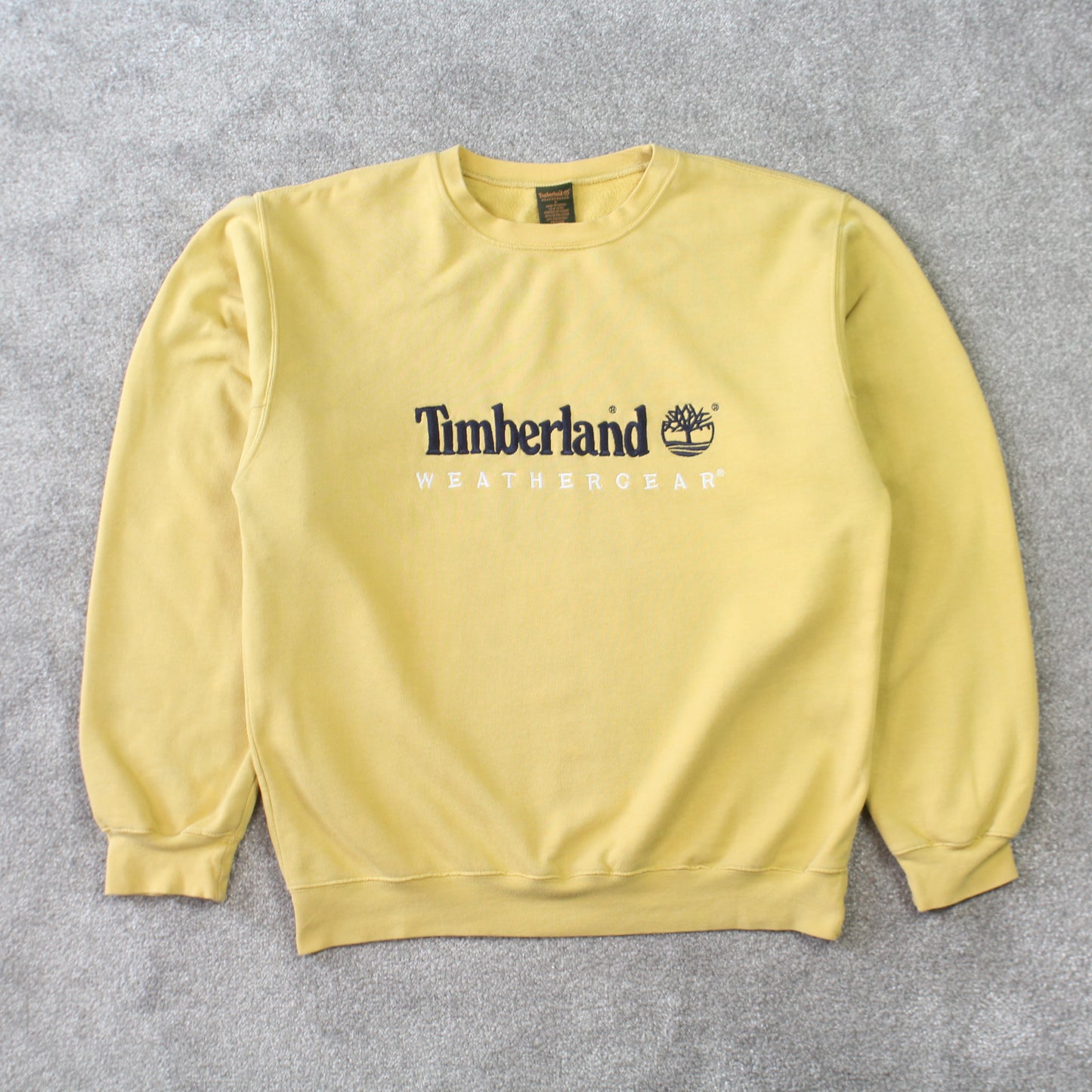 Vintage 1990s Timberland Spell Out Sweatshirt Yellow - (S)