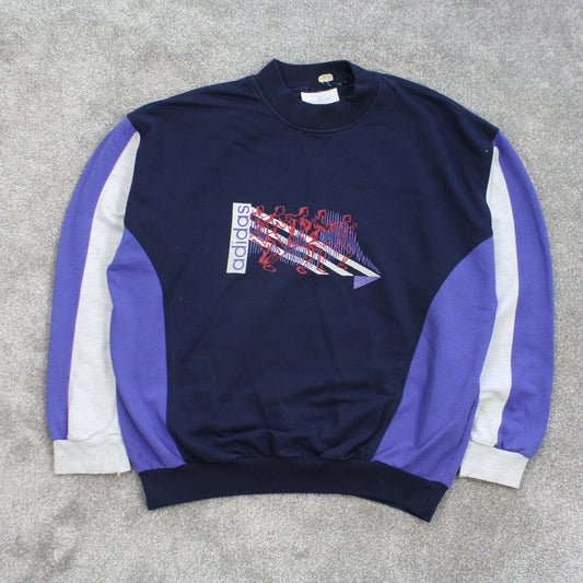 RARE Vintage 1990s Adidas Block Sweatshirt Purple - (S)