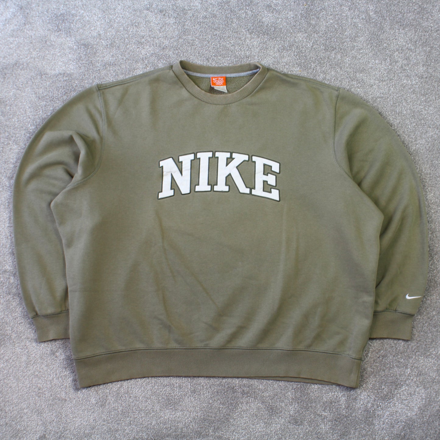 RARE Vintage 00s Nike Spell Out Sweatshirt Green - (XL)
