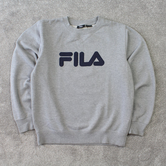Vintage 1990s Fila Sweatshirt Grey - (S)