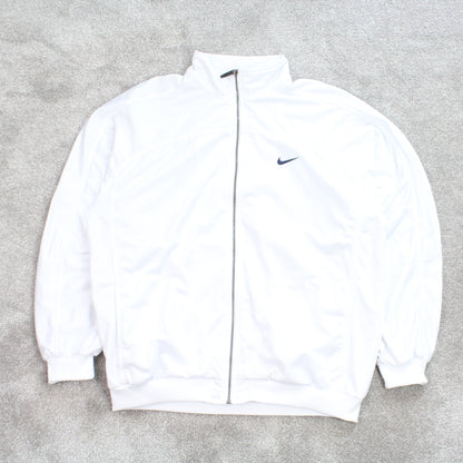 RARE Vintage 1990s Nike Track Jacket White - (XL)