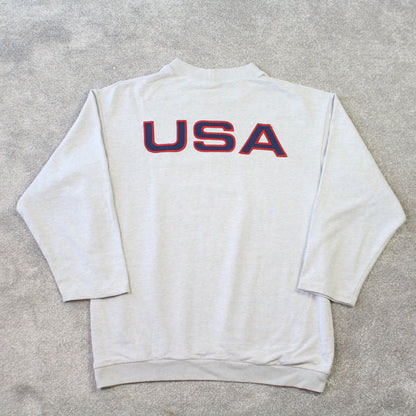 SUPER RARE 1990s Nike USA Sweatshirt Grey - (S)