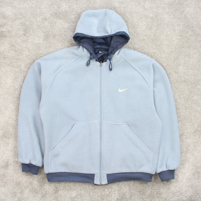 SUPER RARE Vintage 1990s Nike Reversible Jacket / Fleece Blue - (M)