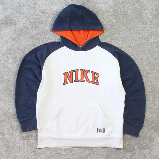 Vintage 00s Nike Spell Out Hoodie White - (S)