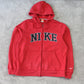 Vintage 00s Nike Zip Up Hoodie Red - (S)