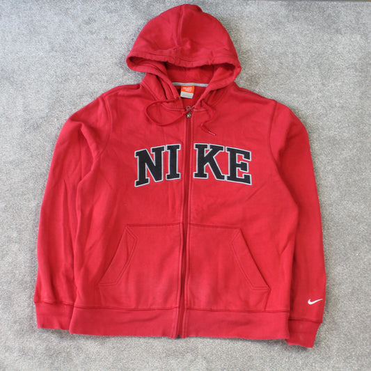 Vintage 00s Nike Zip Up Hoodie Red - (S)