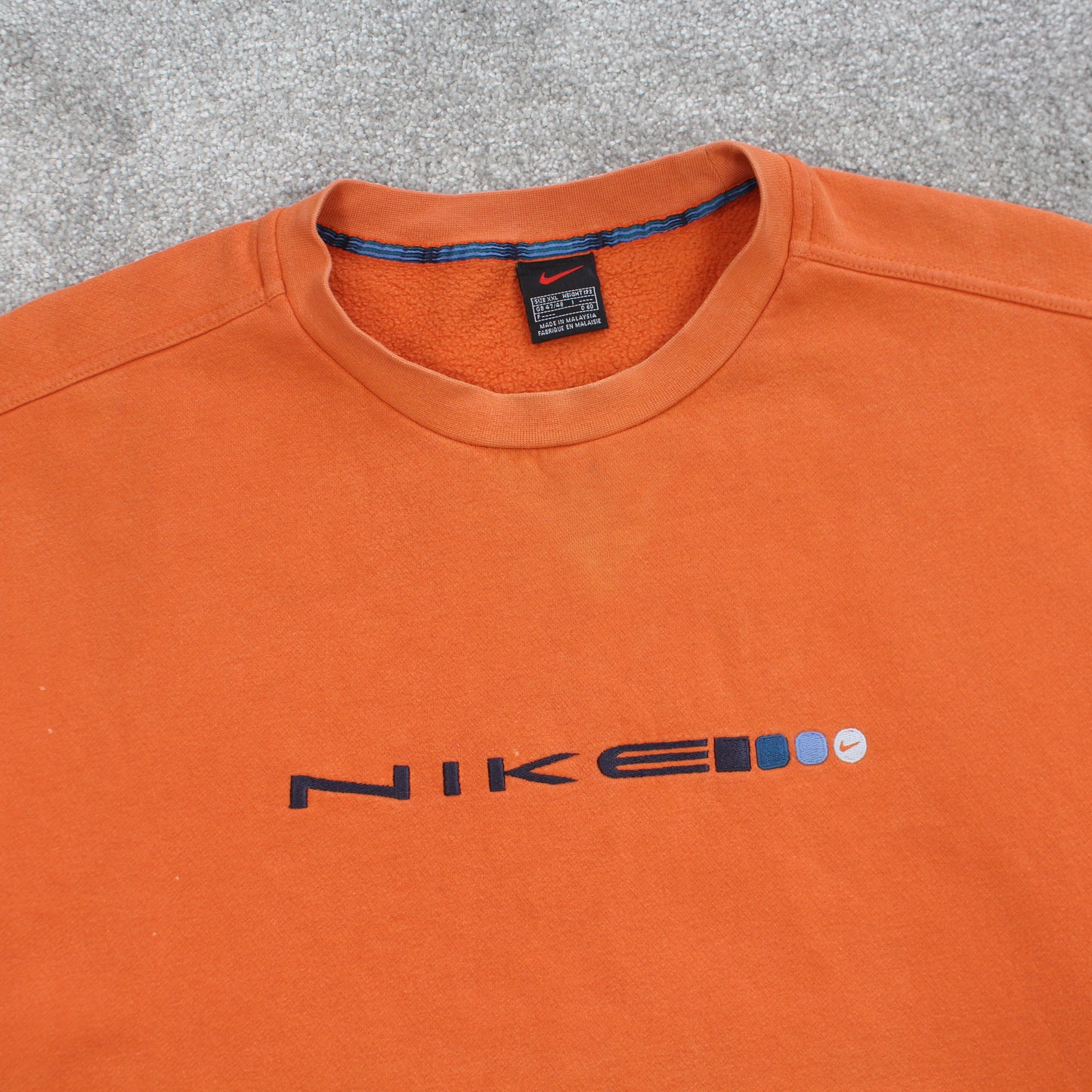 RARE Vintage 1990s Nike Spell Out Sweatshirt Orange - (XL)