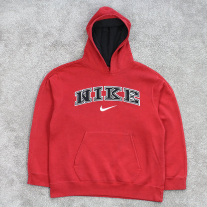 SUPER RARE 00s Nike Spell Out Hoodie Red - (XS)