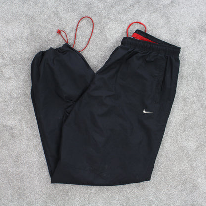 RARE Vintage 00s Nike Track Pants Black - (XL)