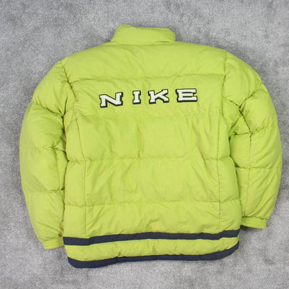 RARE 1990s Vintage Nike Reversible Puffer Jacket Navy/Green - (S)