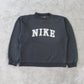 RARE Vintage 1990s Nike Spell Out Sweatshirt Grey - (XS)