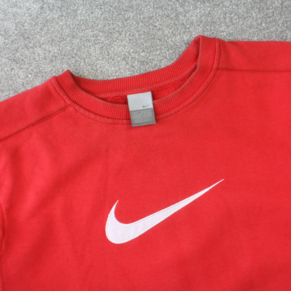 RARE Vintage 00s Nike Swoosh Sweatshirt Red - (M)