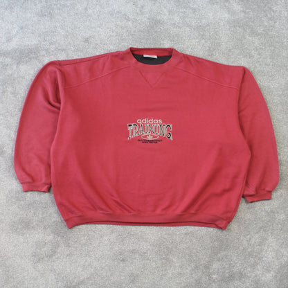 RARE 1990s Adidas Training Sweatshirt Red - (M)