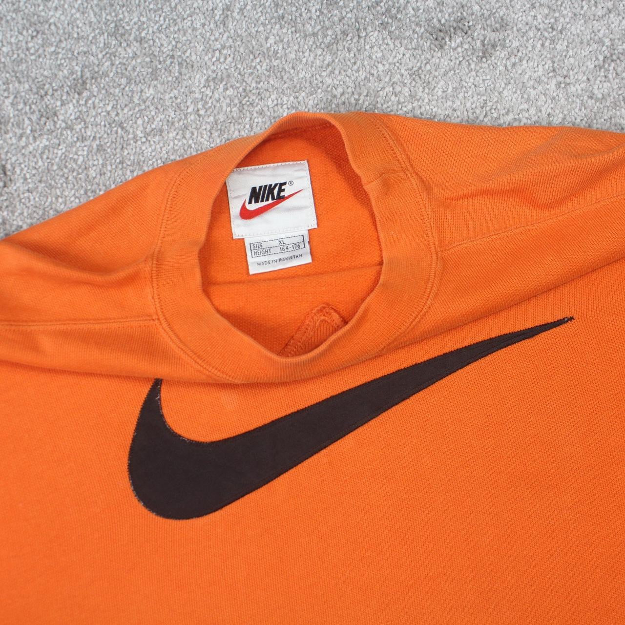 Vintage 1990s Nike Swoosh Sweatshirt Orange - (S)