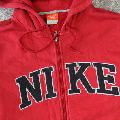 Vintage 00s Nike Zip Up Hoodie Red - (S)