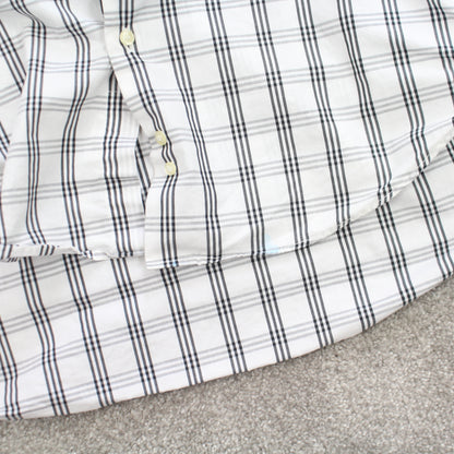 RARE White Burberry Nova Check Shirt - (M)