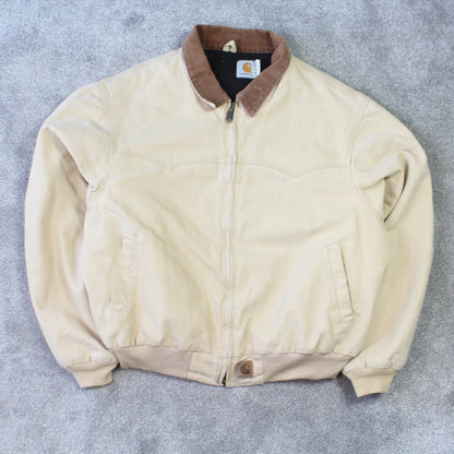 RARE Vintage Carhartt Detroit Workwear Jacket Beige - (L)