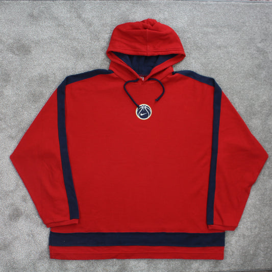 RARE Vintage 1990s Nike Hoodie Red - (XXL)