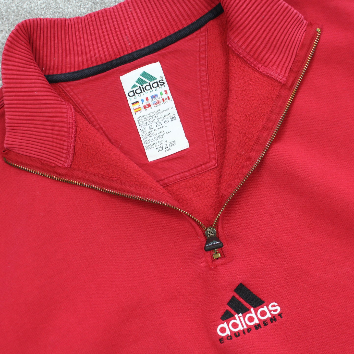 RARE Adidas EQT 1/4 Zip Sweatshirt Red - (XL)