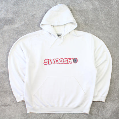 RARE Vintage 00s Nike Swoosh Hoodie White - (L)