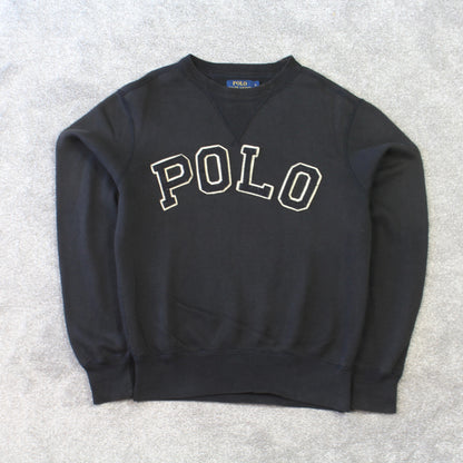 Vintage 00s Polo Ralph Lauren Sweatshirt Black- (XS)