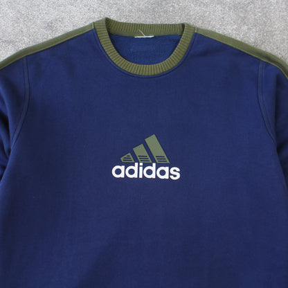 Vintage 1990s Adidas Sweatshirt Navy - (XL)