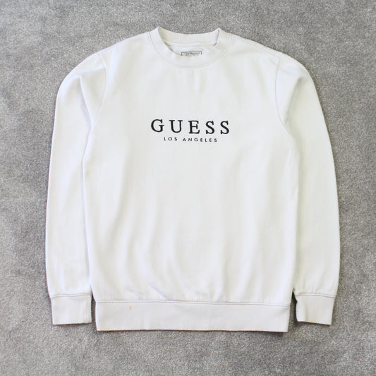 Cream Guess Spell Out Sweatshirt - (XS)