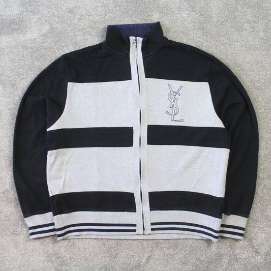 RARE Vintage YSL Zip Up Sweatshirt - (M)