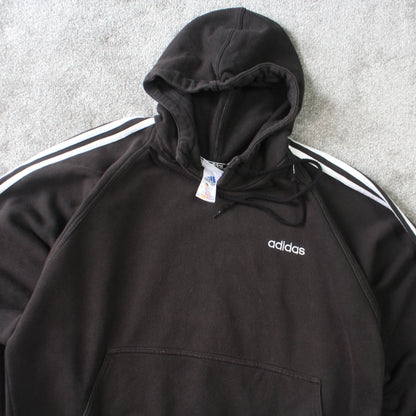 Vintage 1990s Adidas Spell Out Hoodie Black - (L)