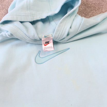 RARE Vintage 1990s Nike Swoosh Hoodie Blue - (S)