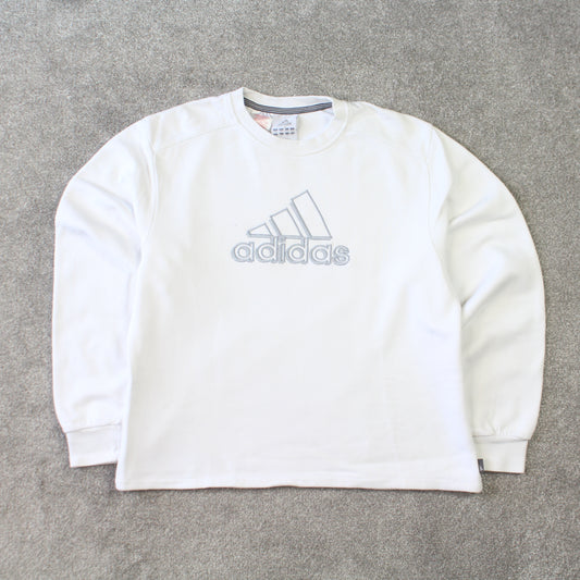 Vintage 00s Adidas Sweatshirt White - (S)