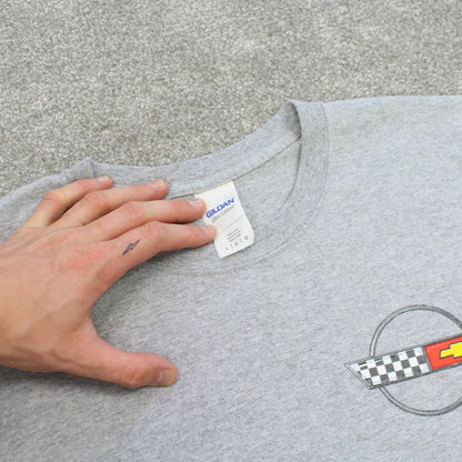 Vintage Gildan Chevrolet Graphic T-Shirt Grey - (M)