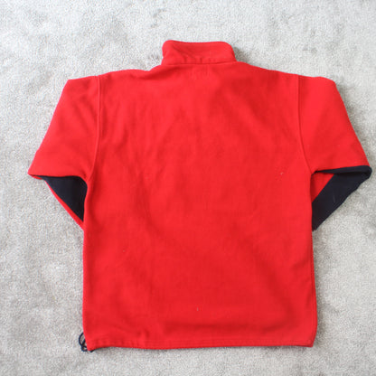 Vintage 1990s Bootleg Nike 1/4 Zip Fleece Red - (L)