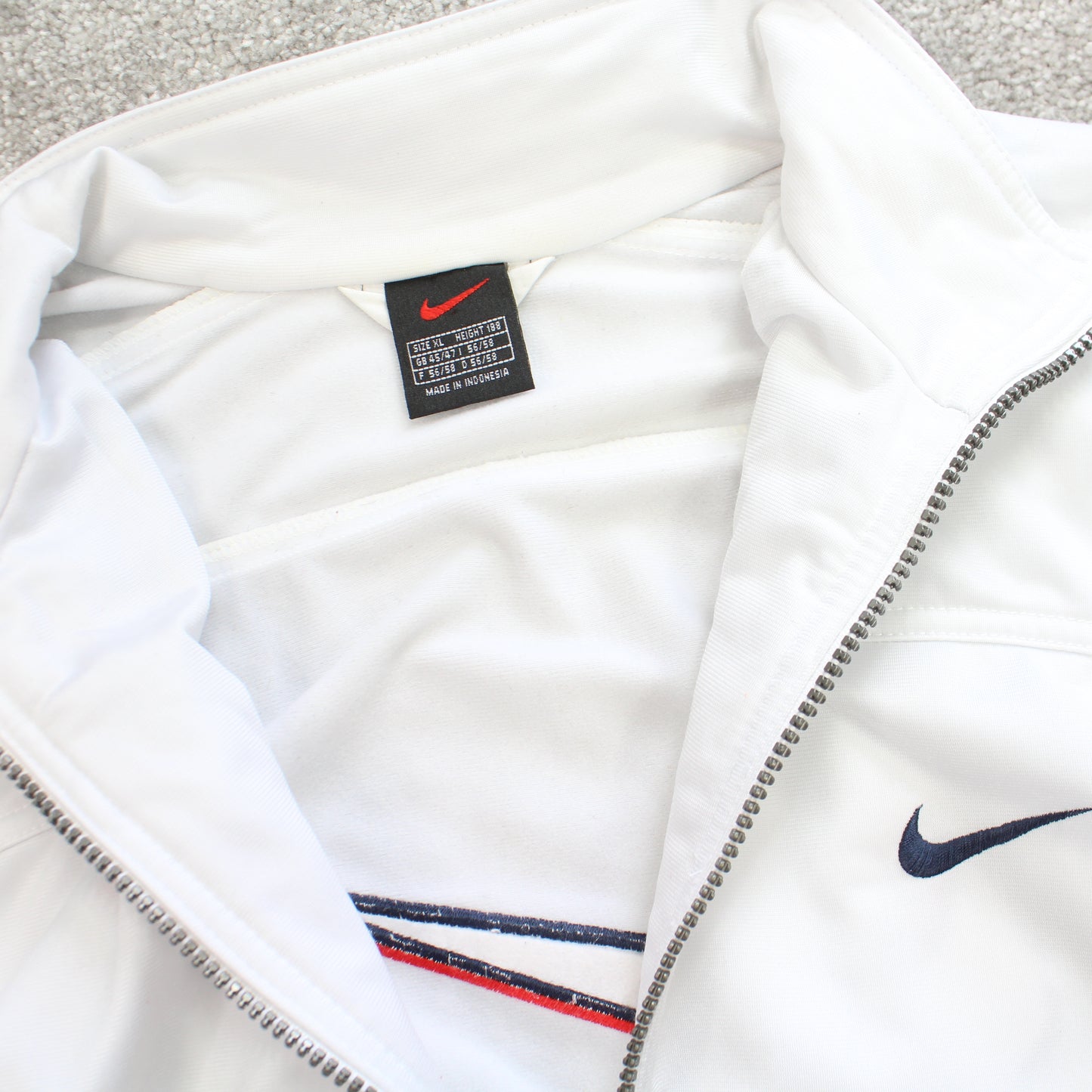 RARE Vintage 1990s Nike Track Jacket White - (XL)