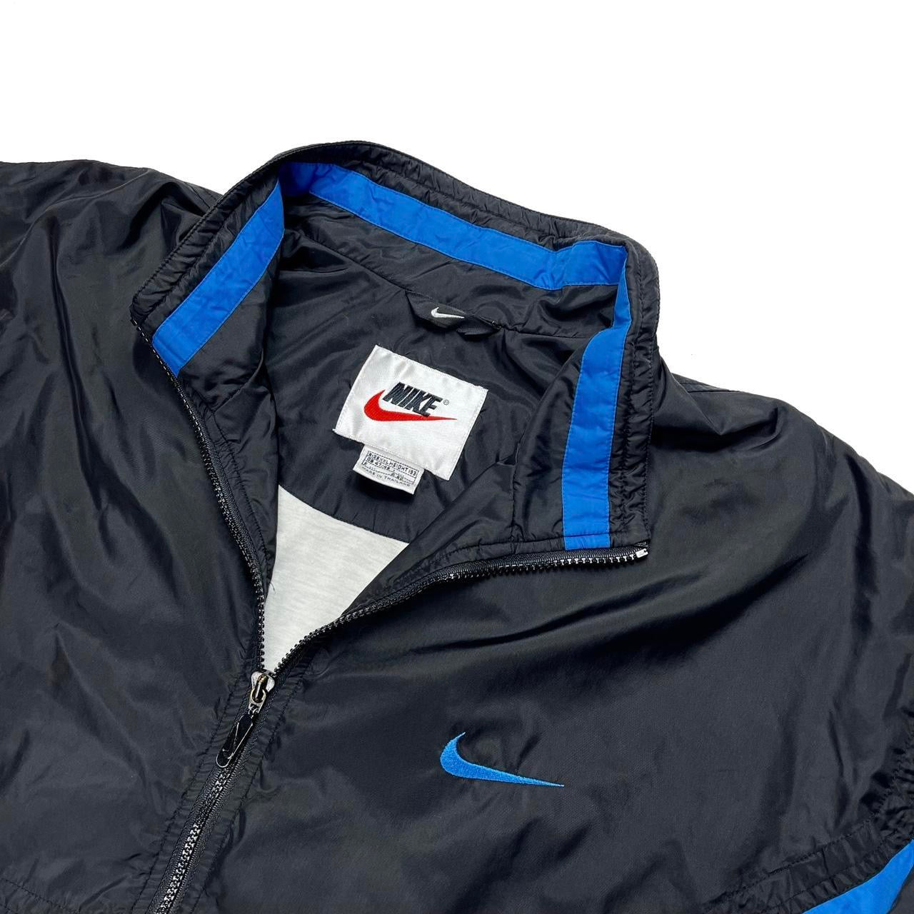 RARE Vintage 1990s Nike Track Jacket Black - (XXL)