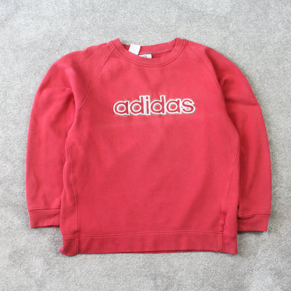 RARE 00s Adidas Sweatshirt Red - (XS)