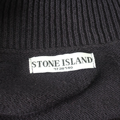 Vintage Navy Stone Island Zip Jumper - (M)