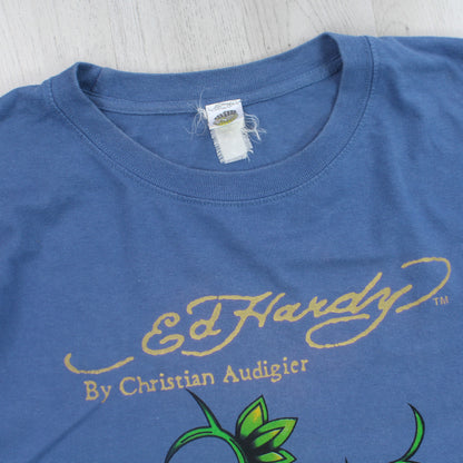 Vintage ED Hardy T-Shirt Blau - (S)