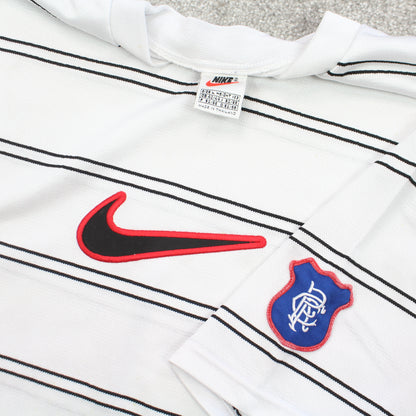 INSANELY RARE Vintage 1990s Nike Swoosh Rangers FC T-Shirt White - (XL)