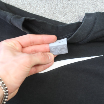 Vintage 00s Nike Swoosh Sweatshirt Black - (XS)