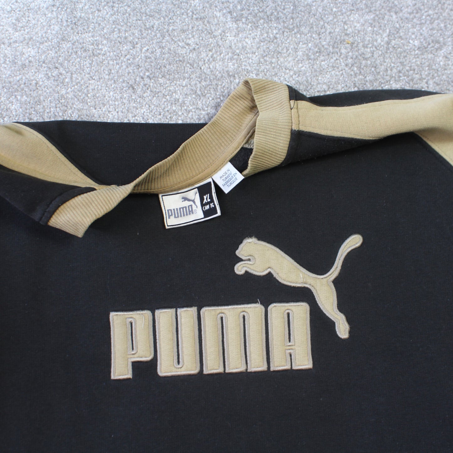 Vintage 1990s Puma Sweatshirt Black - (XL)